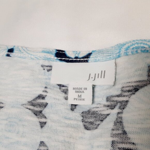 J. Jill Seashell Womens A-line Sleeveless Dress Size MP Blue Side Pockets - Picture 4 of 12